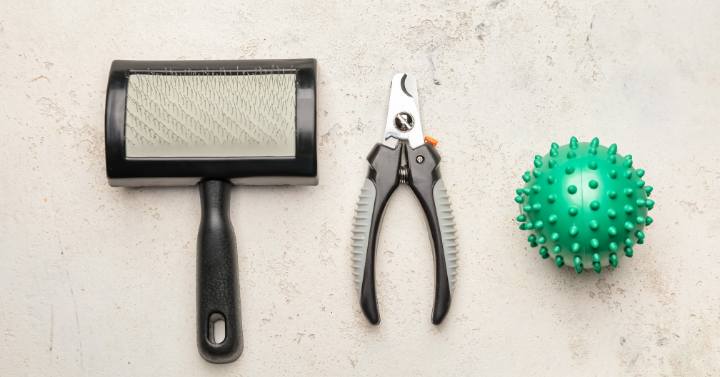 A pair of nail clippers and other nail care essentials